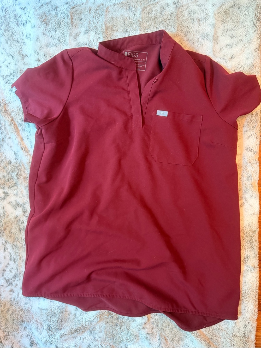 FIGS burgundy Kitale maternity top medium